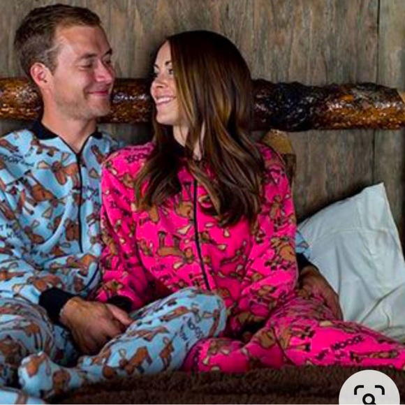 Lazy One XL womens pink Don’t moose with me footed trap door onesie - Picture 2 of 8